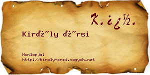 Király Örsi névjegykártya